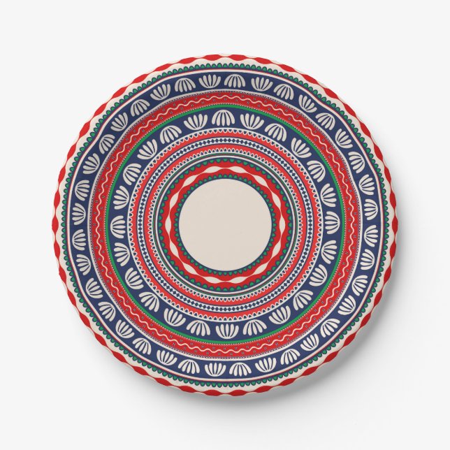 Romanian traditional pattern paper plate (Front)