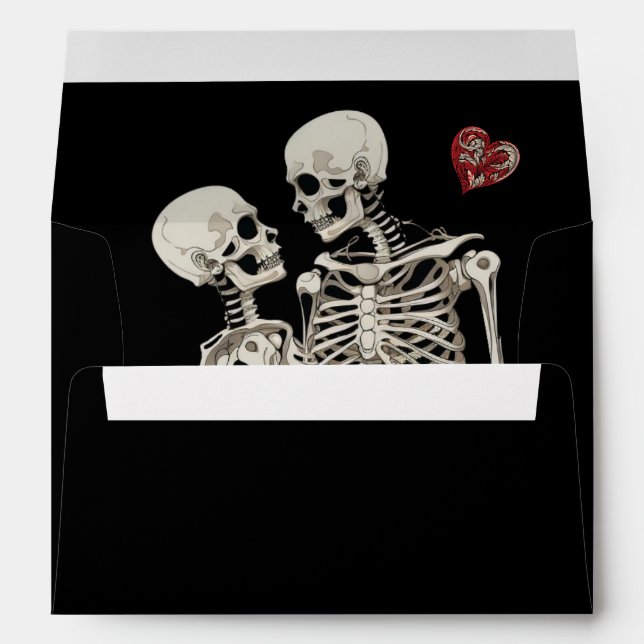 Romanitc Skeleton Bride Groom Envelope (Back (Bottom))