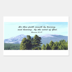 Romans 10:17 rectangular sticker