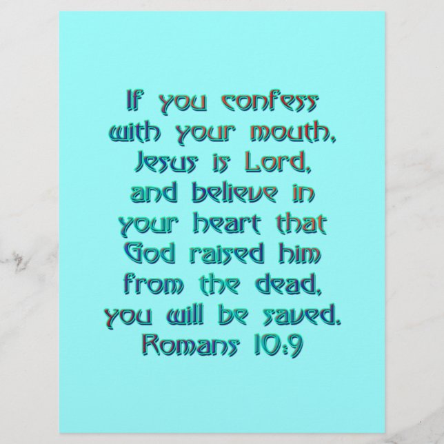 Romans 10:9 flyer (Front)