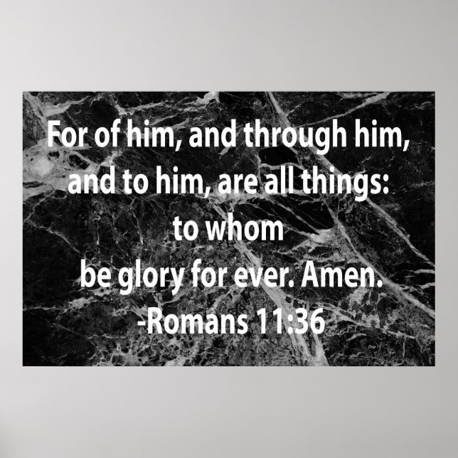 Romans 11:36 poster (Front)