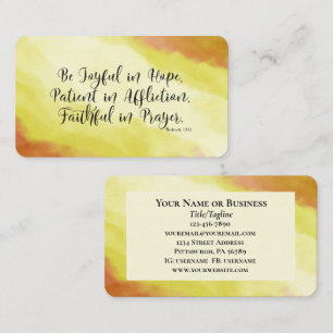 Romans 12:12 Be Joyful in Hope Christian Bible Business Card