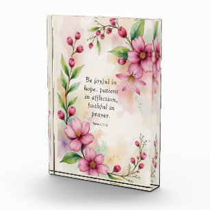 Romans 12:12 Custom Bible Verse Photo Block
