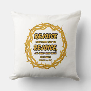 Romans 12:15 KJV Bible Scripture Verse Cushion