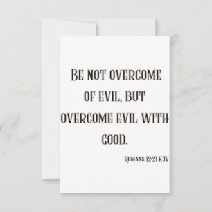 Romans 12:21 KJV Bible Verse Flat Greeting Card