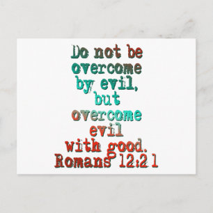 Romans 12:21 postcard