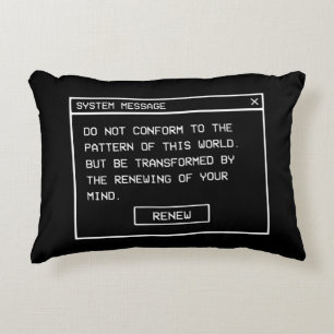 Romans 12:2 Black and White Computer Alert Window Decorative Cushion