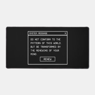 Romans 12:2 Black and White Computer Alert Window Desk Mat