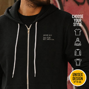 Romans 12:2 New life Christian minimalist text Hoodie