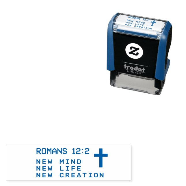 Romans 12:2 New Mind Life Creation Minimalist Self-inking Stamp (In Situ)
