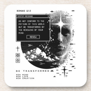 Romans 12:2 Renew Your Mind System Message Alert Coaster