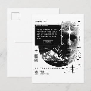 Romans 12:2 Renew Your Mind System Message Alert Postcard