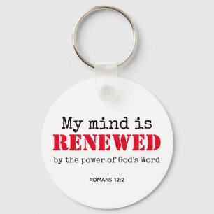 Romans 12v2 MIND RENEWED Christian Key Ring