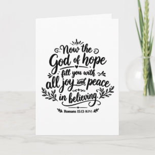 Romans 15:13 Bible Verse Hand Lettering Christian Thank You Card