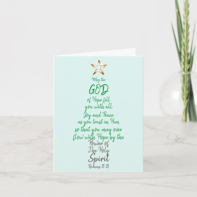Romans 15:13 God Hope Joy & Peace Christmas Card (Front)