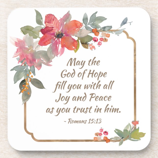Romans 15:13 God of Hope Coaster (Front)