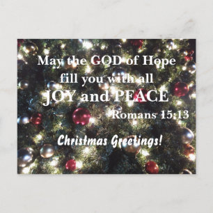 Romans 15:13 May the God of hope fill you with  Postcard