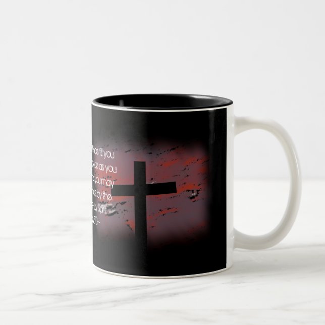 Romans 15:13 on Black Two-Tone Coffee Mug (Right)