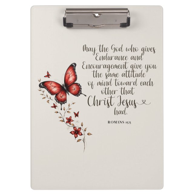 Romans 15:5 Bible Verse Image Clipboard (Front)