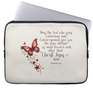 Romans 15:5 Bible Verse Image Laptop Sleeve