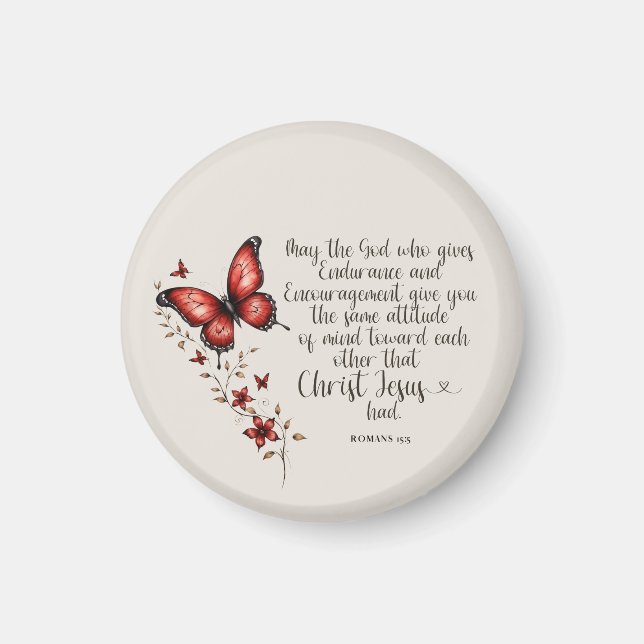 Romans 15:5 Bible Verse Image Magnet (Front)