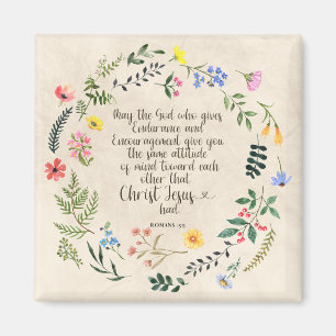 Romans 15:5 Bible Verse Image Magnet