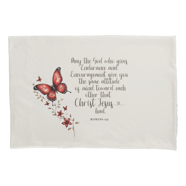 Romans 15:5 Bible Verse Image Pillowcase (Front)