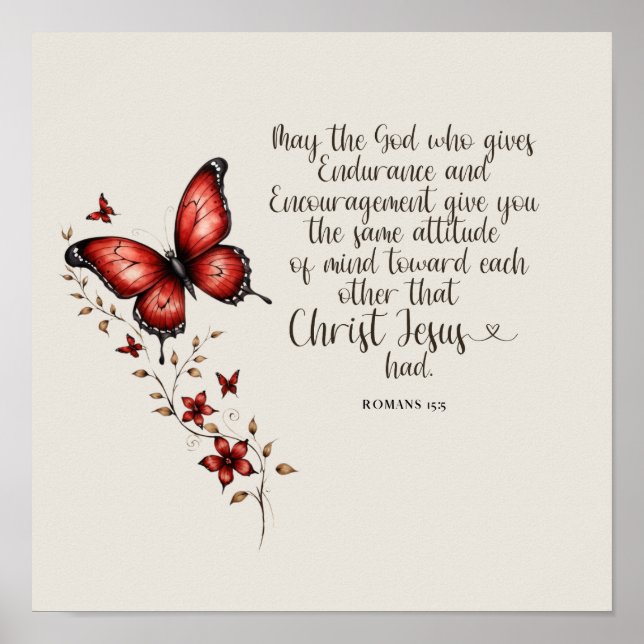 Romans 15:5 Bible Verse Image Poster (Front)