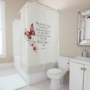 Romans 15:5 Bible Verse Image Shower Curtain