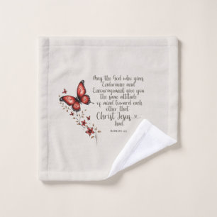 Romans 15:5 Bible Verse Image Wash Cloth