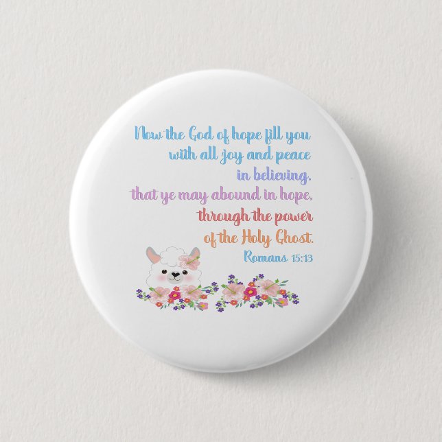 Romans 15 Bible Verse Design 6 Cm Round Badge (Front)