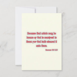 Romans 1:19 KJV Bible Verse Flat Greeting Card