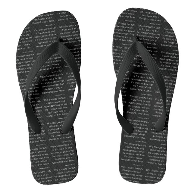 Romans 1:25 Bible Verse Quote All-Over Unisex Jandals (Footbed)
