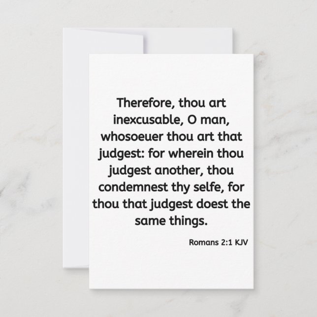 Romans 2:1 KJV Bible Verse Flat Greeting Card (Front)