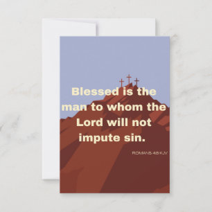 Romans 4:8 KJV Bible Verse Pic Flat Greeting Card