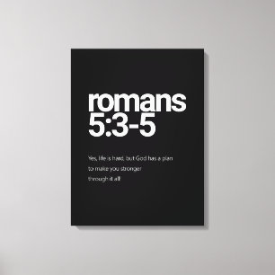 Romans 5:3 Minimalist Christian Canvas Wall Art