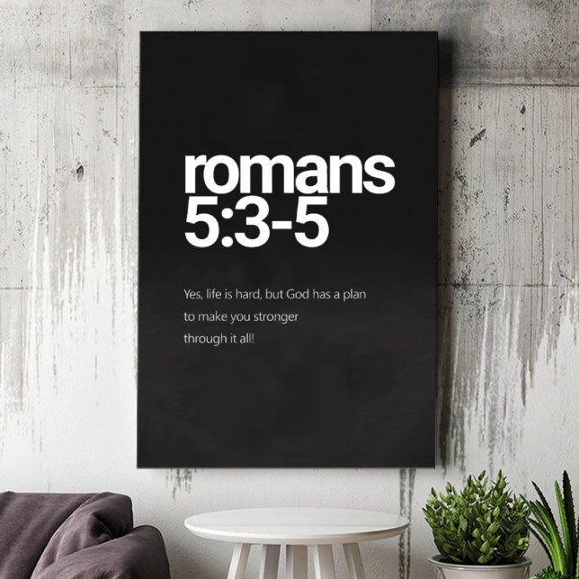 Romans 5:3 Minimalist Christian Canvas Wall Art (Romans 5:3 Minimalist Christian Canvas Wall Art)