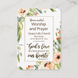 Romans 5:5 God’s Love Church Event Flyer Floral Business Card