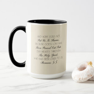Romans 5:5 Hope Bible Verse Mug