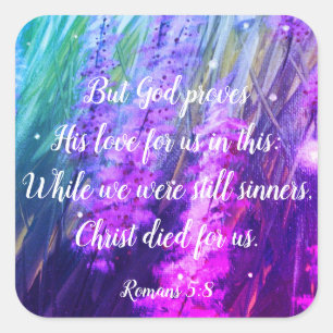Romans 5:8 Christian Bible Scripture Stickers