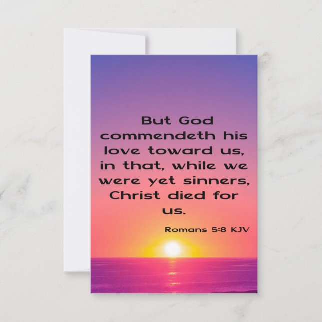 Romans 5:8 KJV Bible Scripture Pic Greeting Card (Front)