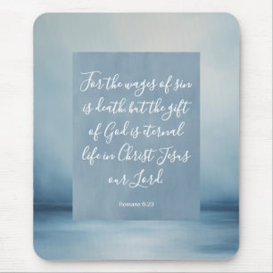 Romans 6:23 Bible Verse Image Spiral Notebook Mouse Pad
