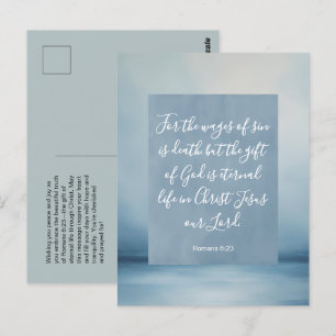 Romans 6:23 Customisable Bible Verse  Postcard
