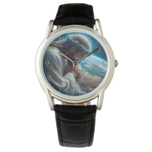 Romans 6:23 hand holding cross  gold watch