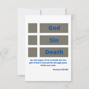 Romans 6:23 KJV Bible Verse 2 Flat Greeting Card