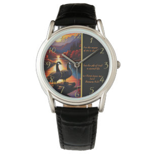 Romans 6:23 White Church gold Watch