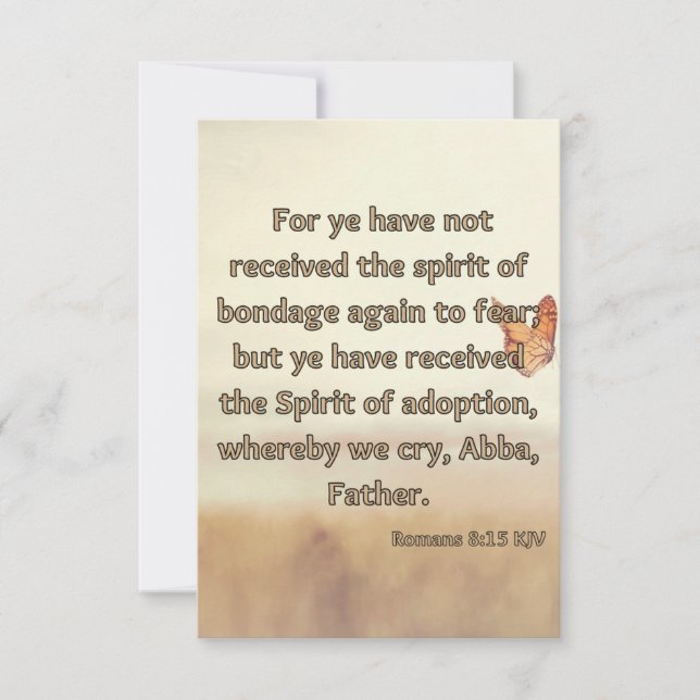 Romans 8:15 KJV Bible Scripture Pic Greeting Card (Front)