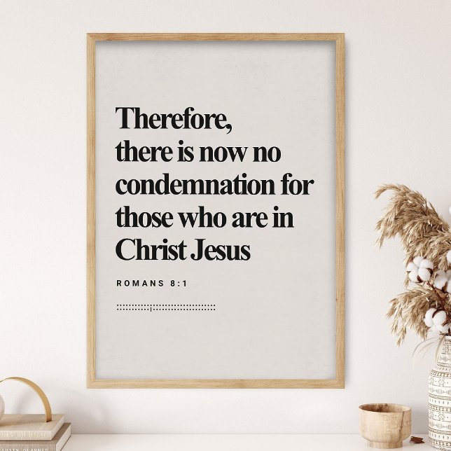 Romans 8:1, DIGITAL Print, Bible Verse, Modern Bib Poster (Creator Uploaded)