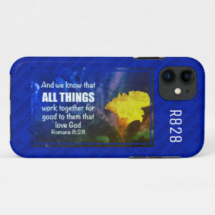 Romans 8:28 ALL THINGS Blue Case-Mate iPhone Case