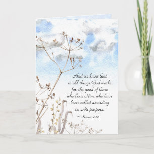 Romans 8:28 All things God works for the good Card